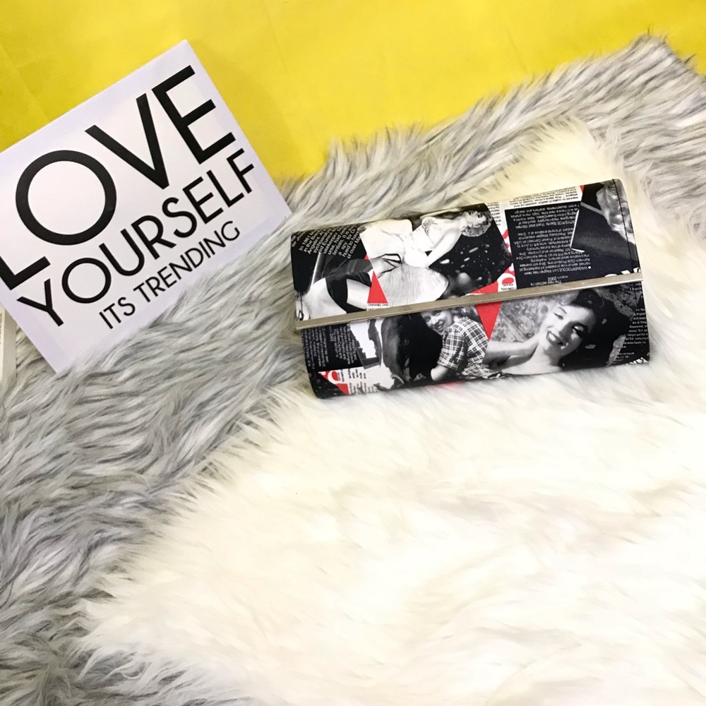 Vintage inspired Marilyn Monroe newspaper clutch